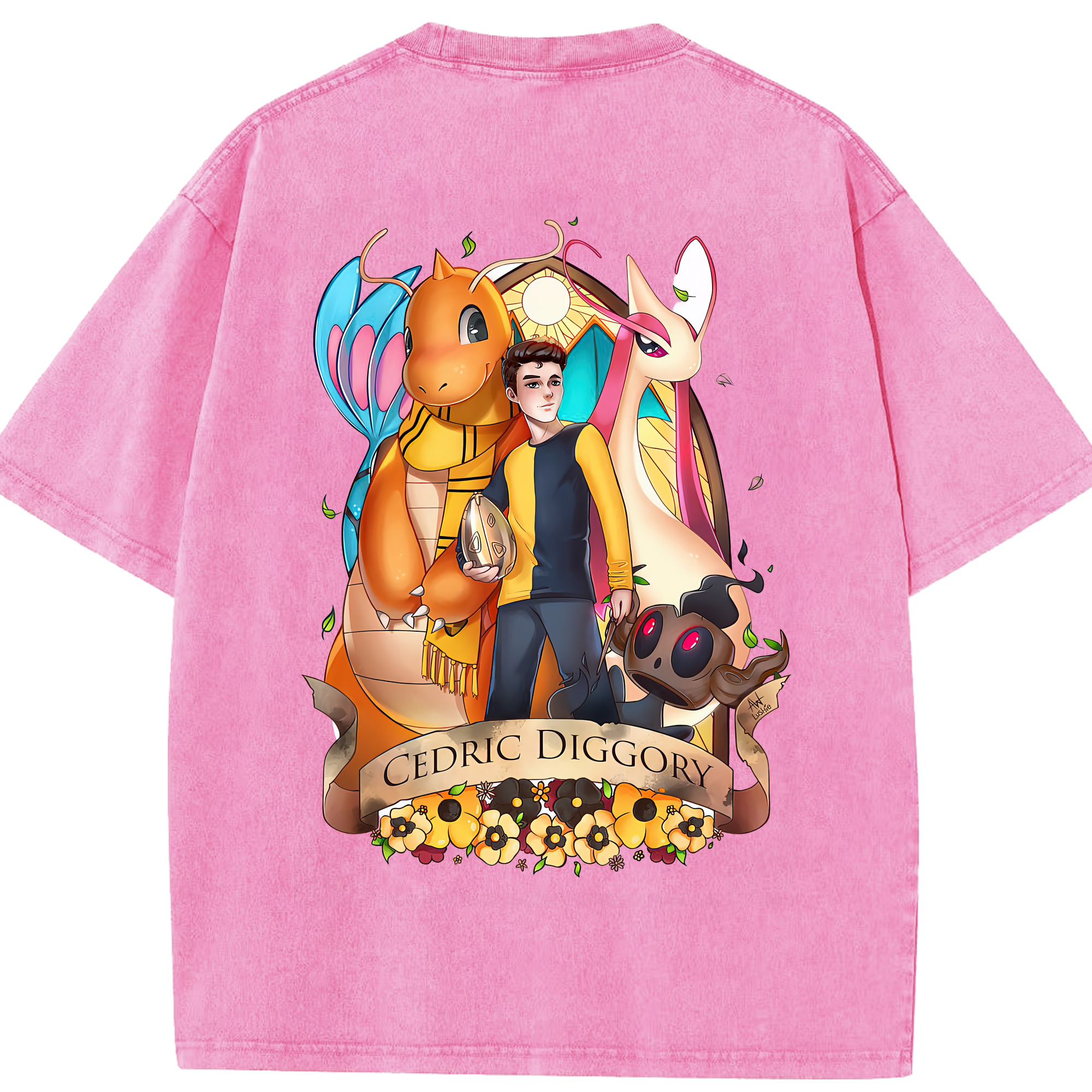 （画像用） Harry Potter ハリー・ポッターシリーズ 綿100% ヴィンテージ風 半袖Tシャツ（背面プリント）